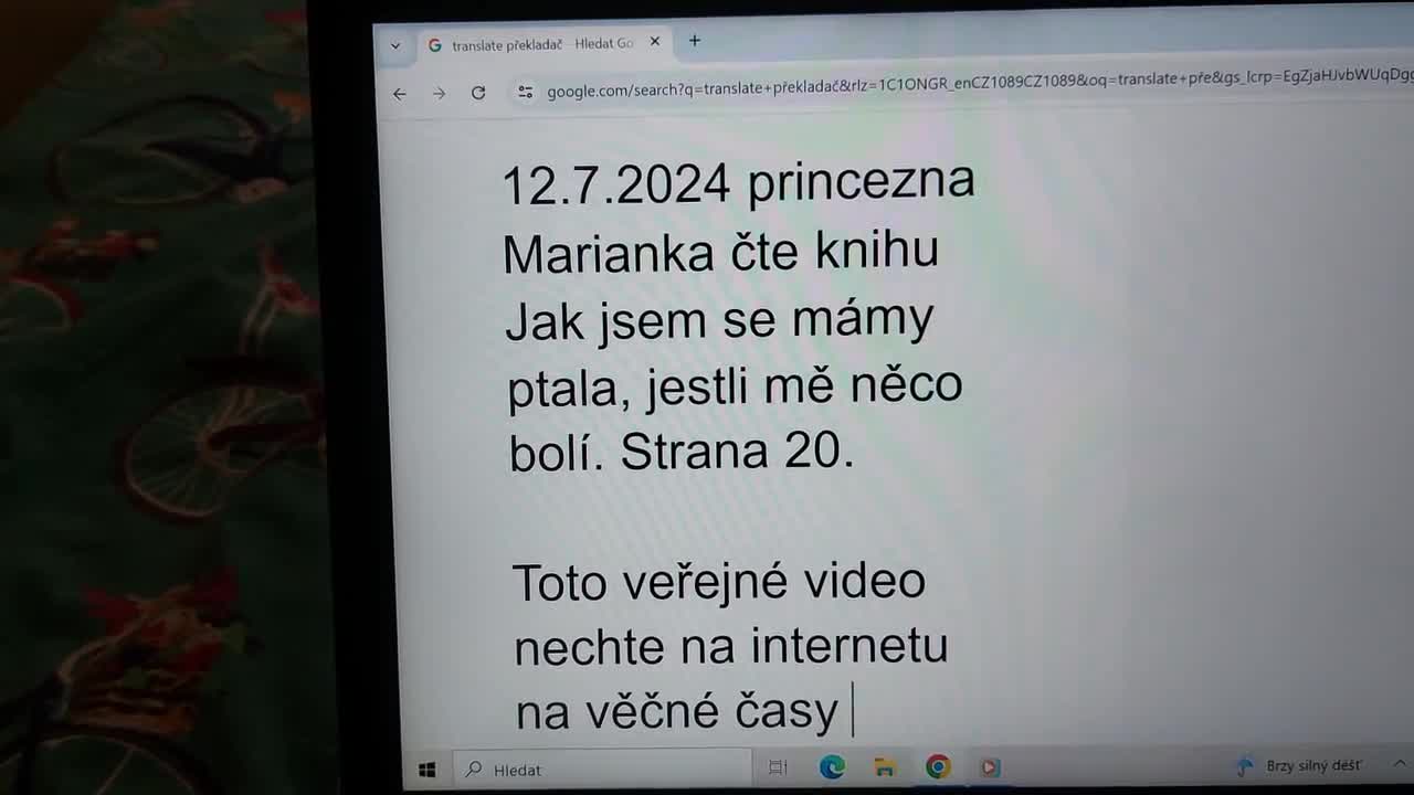 12 7 2024 princezna Marianka čte knihu psanou maminkou Evou Strana 20 mp4